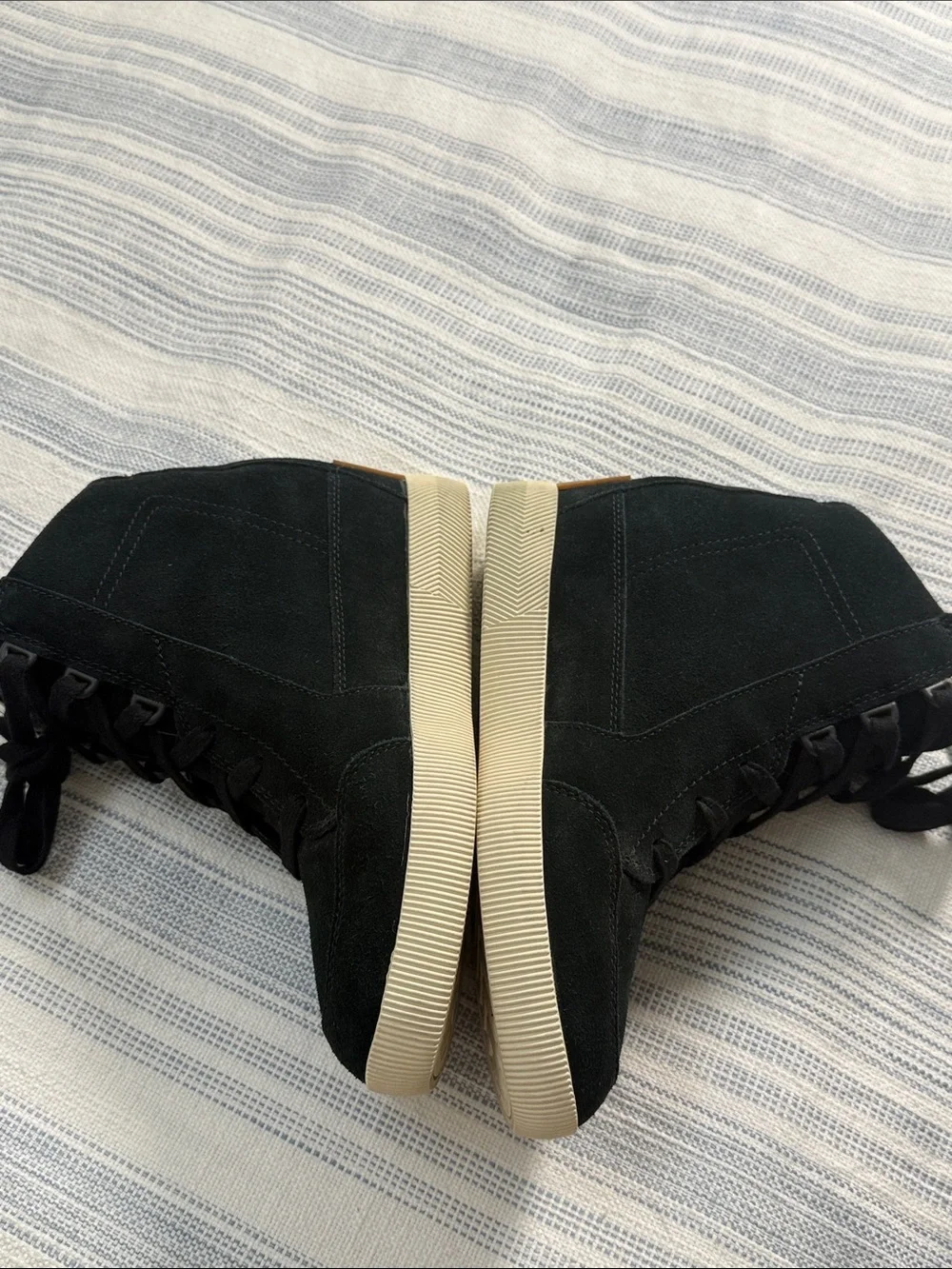 Sorel Joan of Arctic Wedge II Black Suede High Top Sneakers Size 8.5